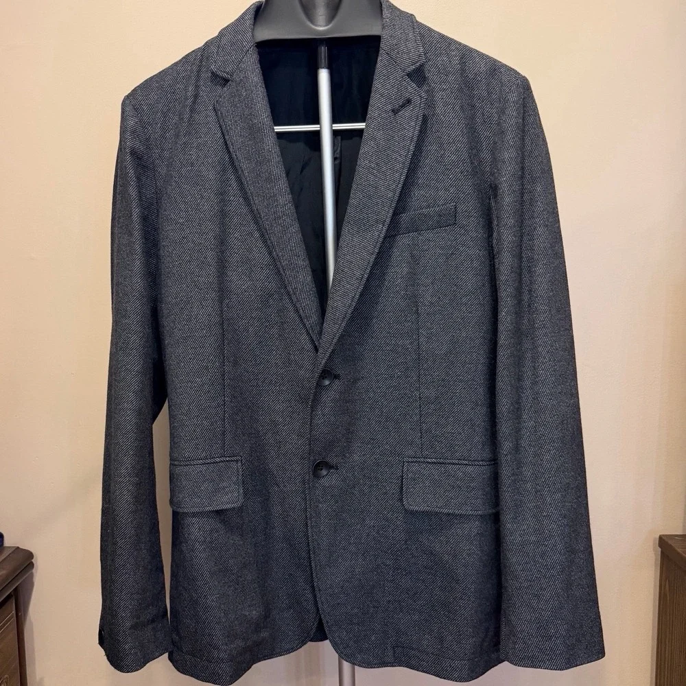 Rag & Bone Blazer 38 Gray Herringbone Virgin Wool Blend Unstructured Sport Coat